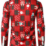 Meeste Vintage Punane Tartan Lõbus Puhkus Jõulude Pikkade Varrukatega Särk