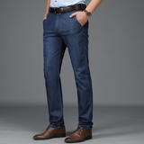 Meeste Klassikalise Lõike Elastne Denim Püksid