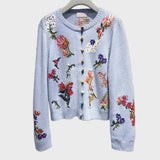 Elegantne kootud vest lilledega