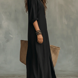 Celine™ | Vedel V-kaelus Nupud Maxi Kleid