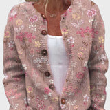 Elegantne kootud vest lillemustriga