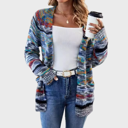 Mitmevärviline kootud vest